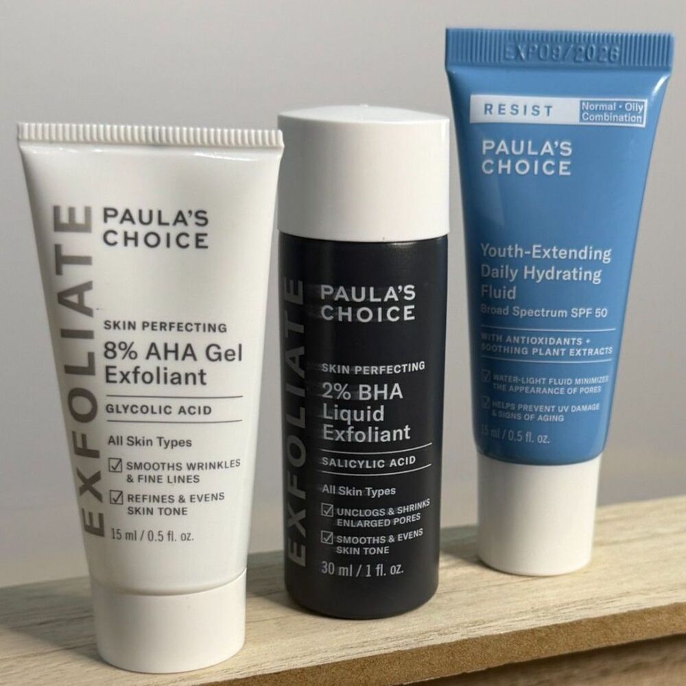 Paula's Choice Minis SKIN PERFECT 8% AHA Gel 2% BHA Liquid RESIST SPF 50 NEW/NWT - Picture 2 of 4
